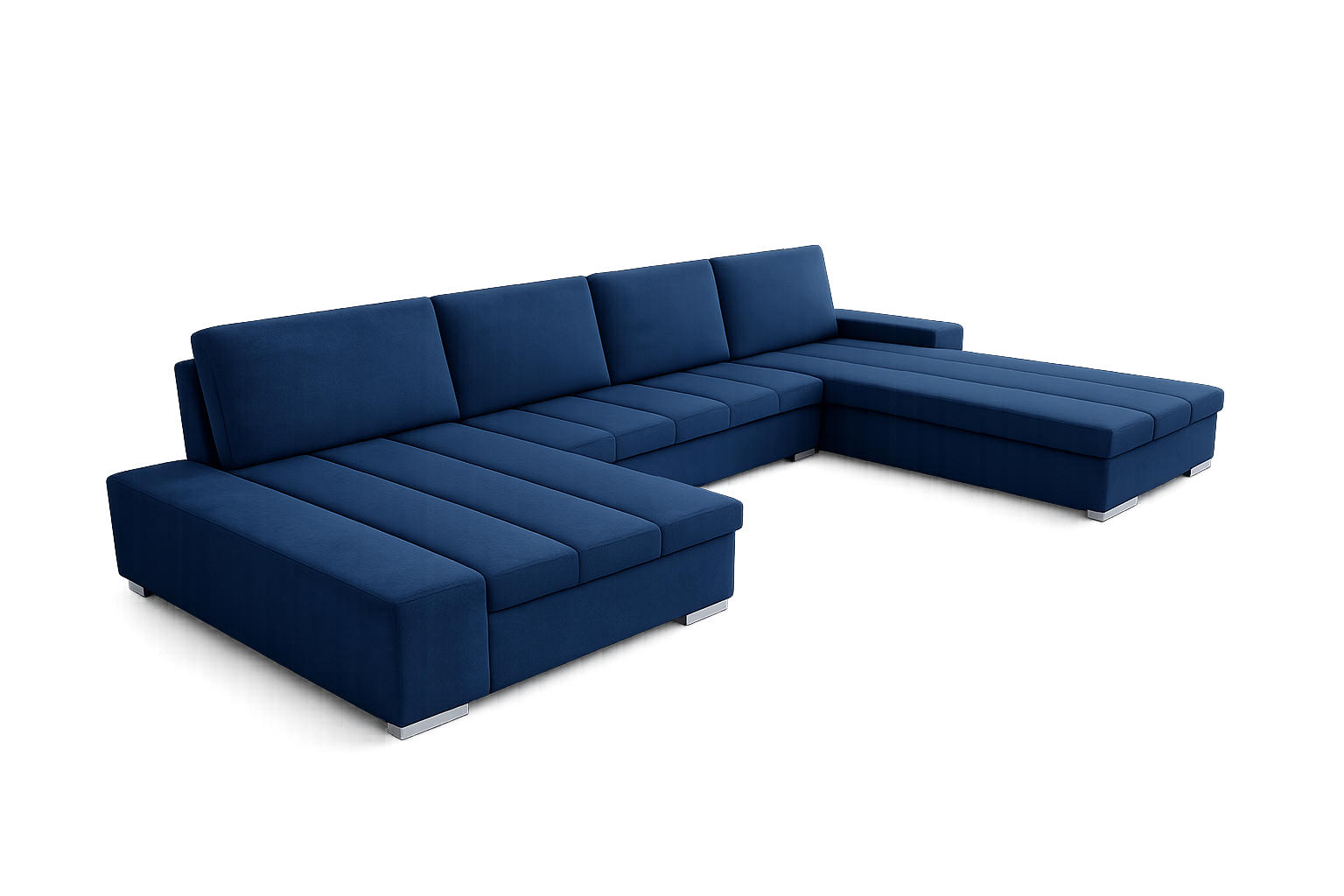 WOHNLANDSCHAFT VERONA U-Form mit Schlaffunktion, Bettkasten und Wellenfederung – Großzügiges Ecksofa 387 cm - Blau, Kunststoff (387/85/213cm) - Wohnideebilder