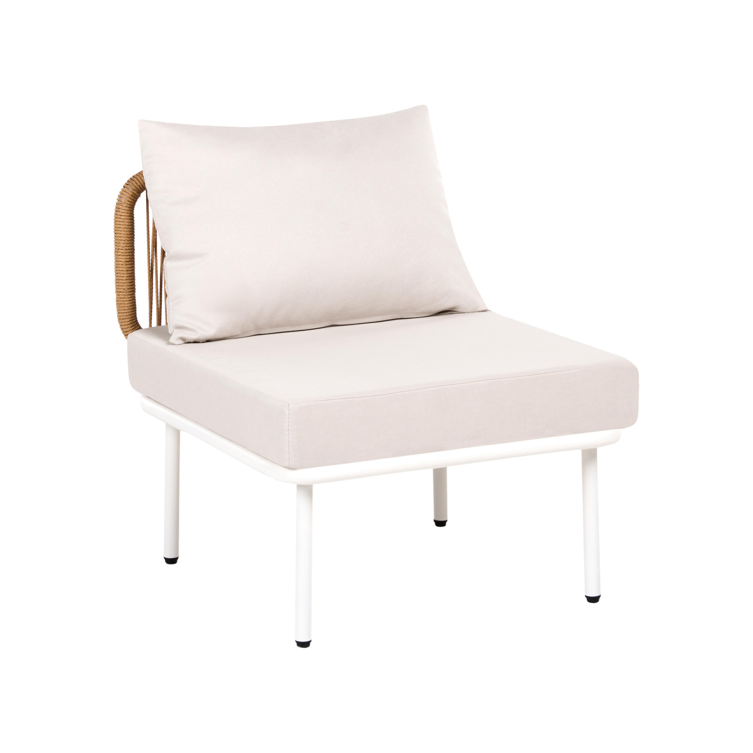 Beliani 1-Sitzer Beige, Weiß, Braun 60x75x68 cm