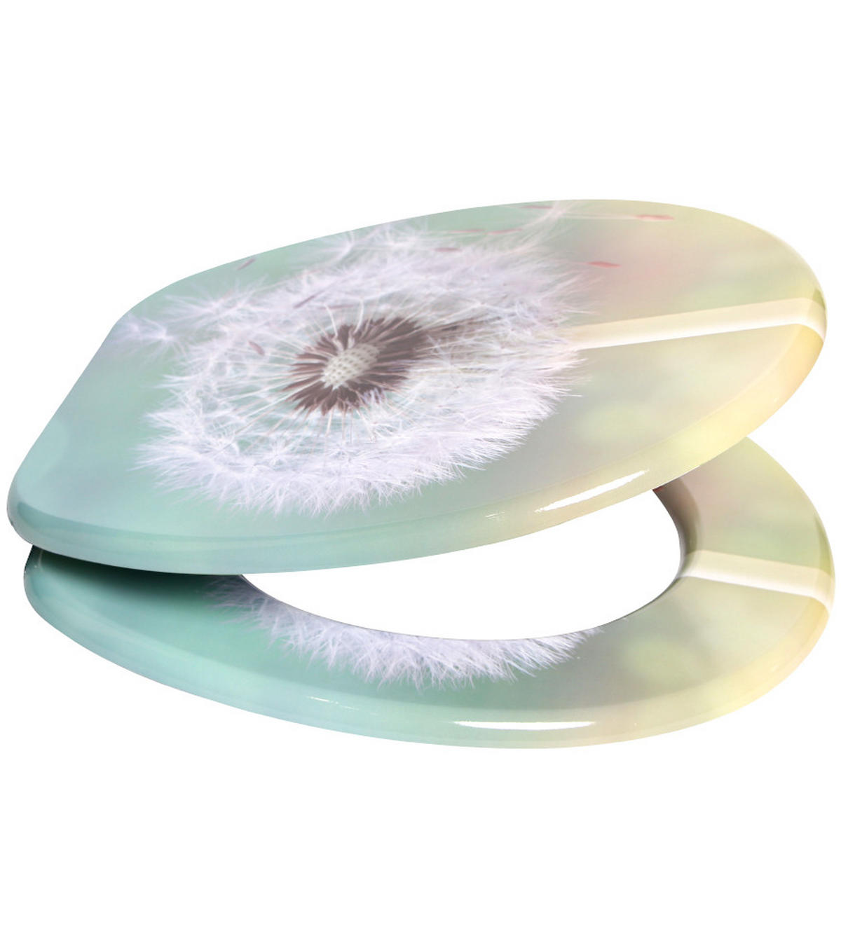 WC-SITZ mit Absenkautomatik Pusteblume - Türkis, Holzwerkstoff (38/6/47cm) - Sanilo