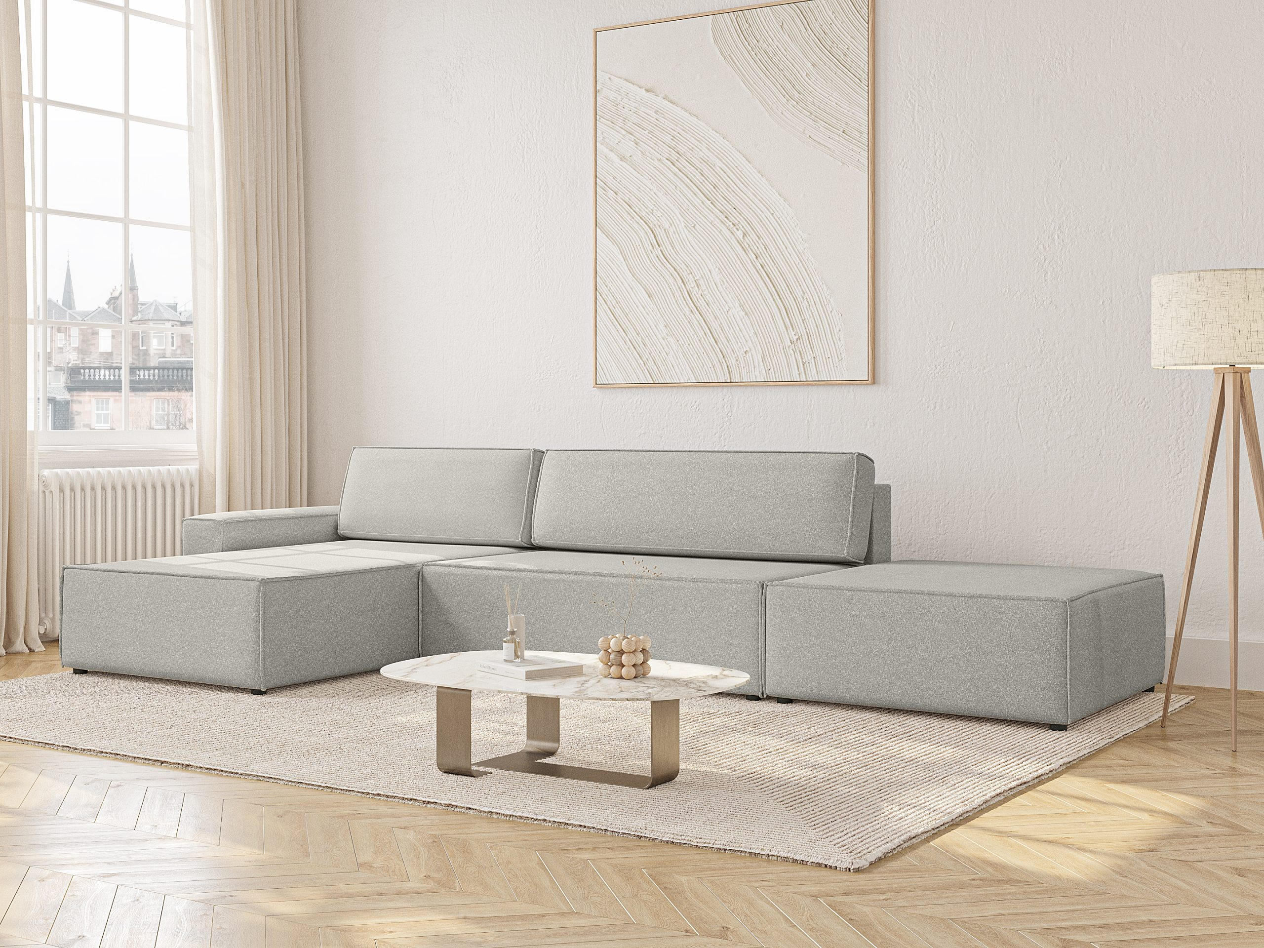 Thumbnail - Fedve Ecksofa, Grau, Textil, L-Form,L-Form, 363x185 cm, Wohnzimmer, Sofas & Couches, Wohnlandschaften, Ecksofas