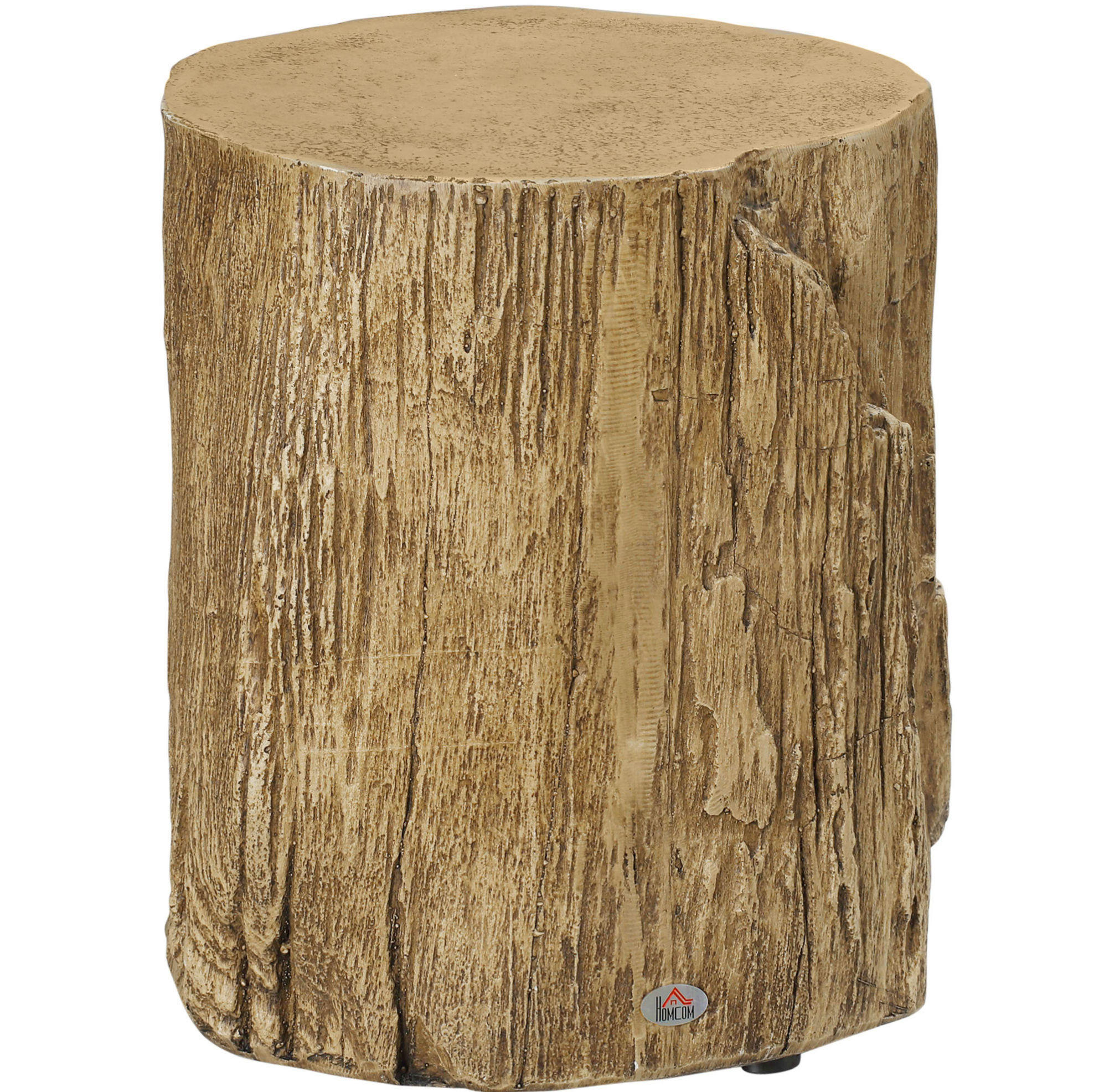 BEISTELLTISCH 37/43 cm in Baumstumpf-Optik aus Beton, wasserfest - Naturfarben, Stein (37/37/43cm) - BEAOK