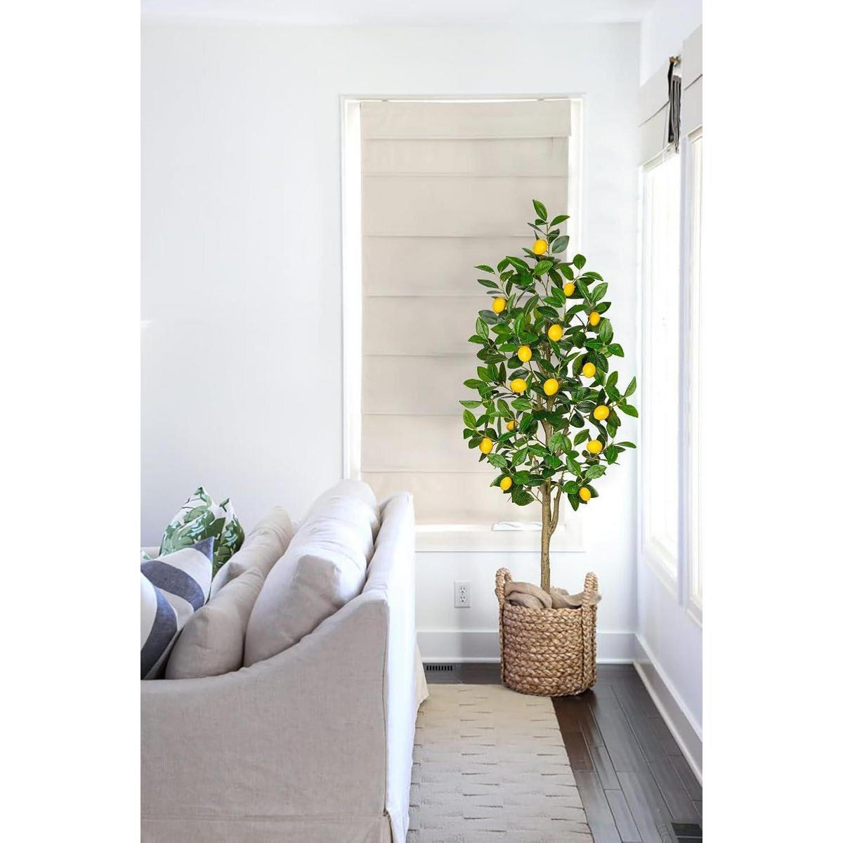 KUNSTPFLANZE Zitronenbaum 120 cm mit Früchten im Topf - Multicolor, Kunststoff (17cm)