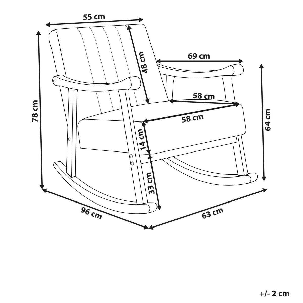 SCHAUKELSESSEL Kunstleder Braun Leknes - Hellbraun, Kunststoff (63/78/96cm) - Beliani
