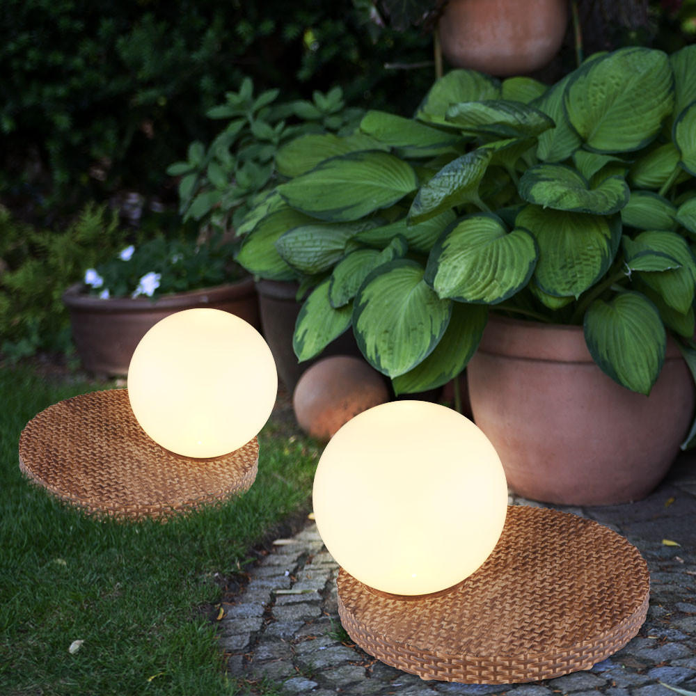 LED AUSSENLEUCHTE Kugel Kunststoff Weiß 2er Set - Weiß, Kunststoff (20/20/17cm) - Globo Lighting