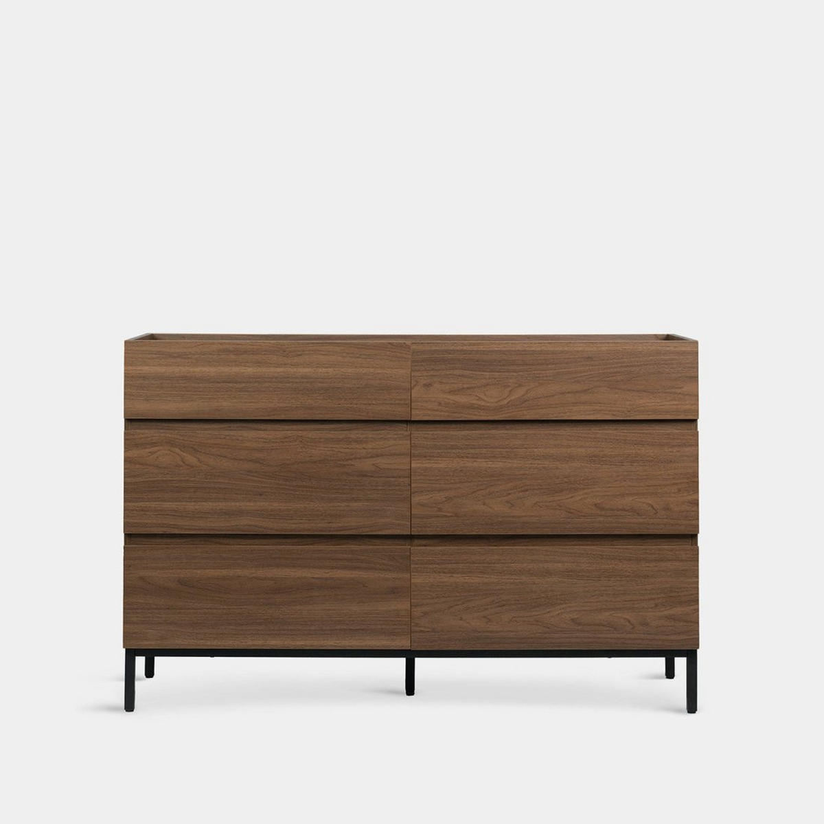 SCHUBLADENKOMMODE DOPPELTE Peyton Walnuss 120 cm x 80 cm - Walnussfarben, Holzwerkstoff (120/80/40cm) - Klast Home