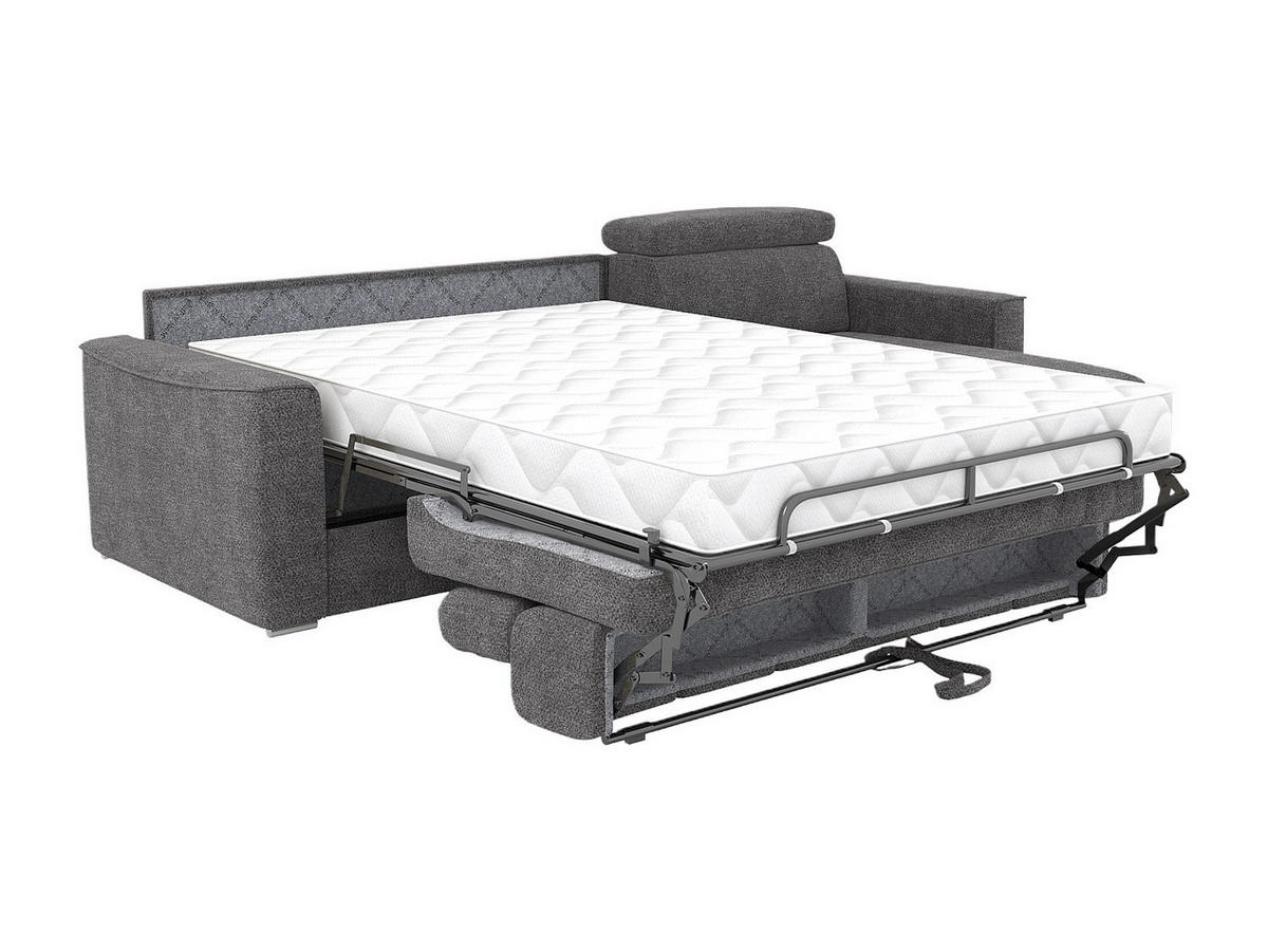 SCHLAFSOFA - 5 Personen - stoff - anthrazitgrau Vizir - Anthrazit, Textil (302/97/223cm) - Vente-Unique
