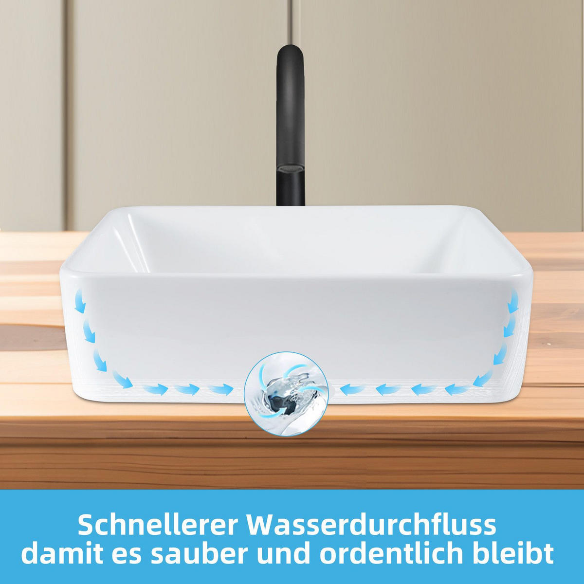 WASCHBECKEN Baunach II 48/37/13.5cm - Weiß, Keramik (37/13.5/48cm) - Nettlife