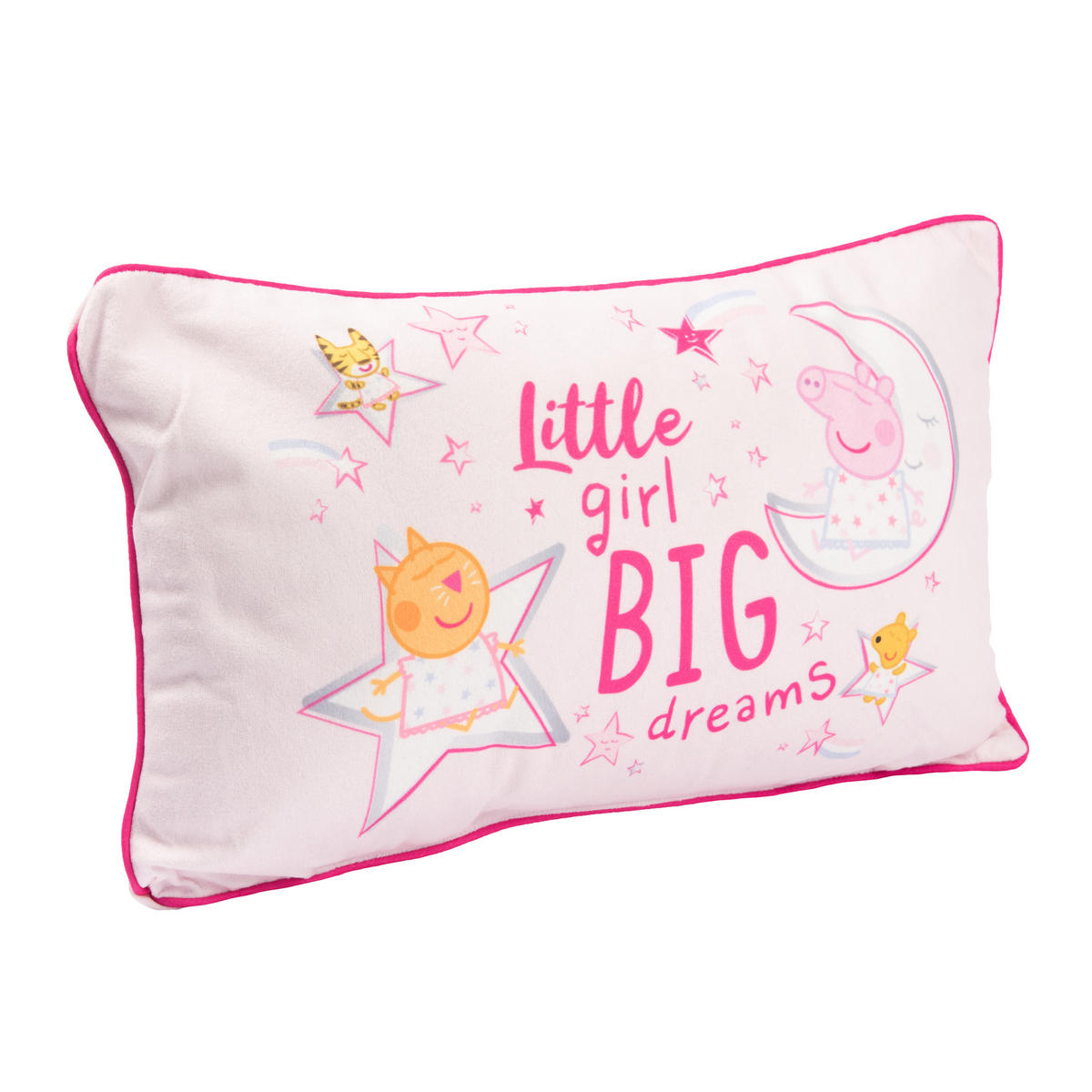 KINDERKISSEN Peppa Wutz Little girl Big dreams Rosa 40 x 23 cm - Rosa, Textil (40/23cm) - United Labels
