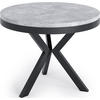 ESSTISCH Velma runder ausziehbarer, Grauer Beton 100-140/100/76 cm - Hellgrau/Schwarz, Holzwerkstoff/Metall (100/100/76cm) - WFL GROUP