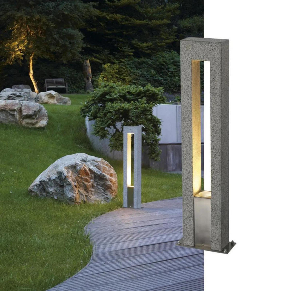 WEGELEUCHTE Arrock Arc Grau - Schwarz/Grau, Metall (14/14/70.5cm) - SLV