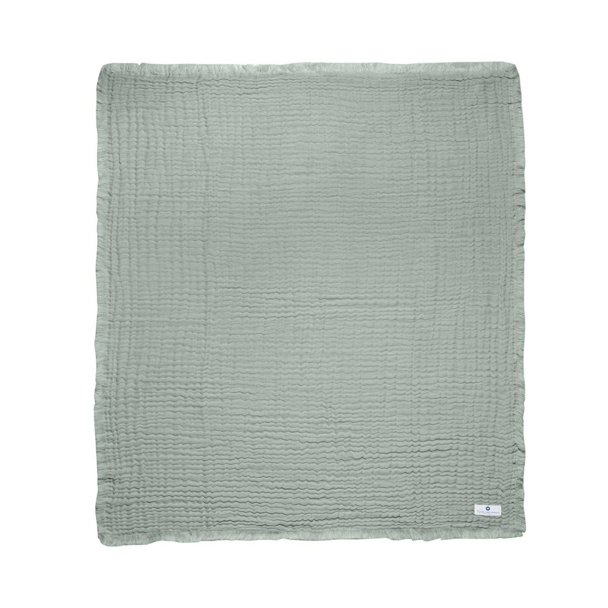 MUSSELINDECKE Mint Fransen - Mintgrün, Textil (80/80cm) - nordic coast company
