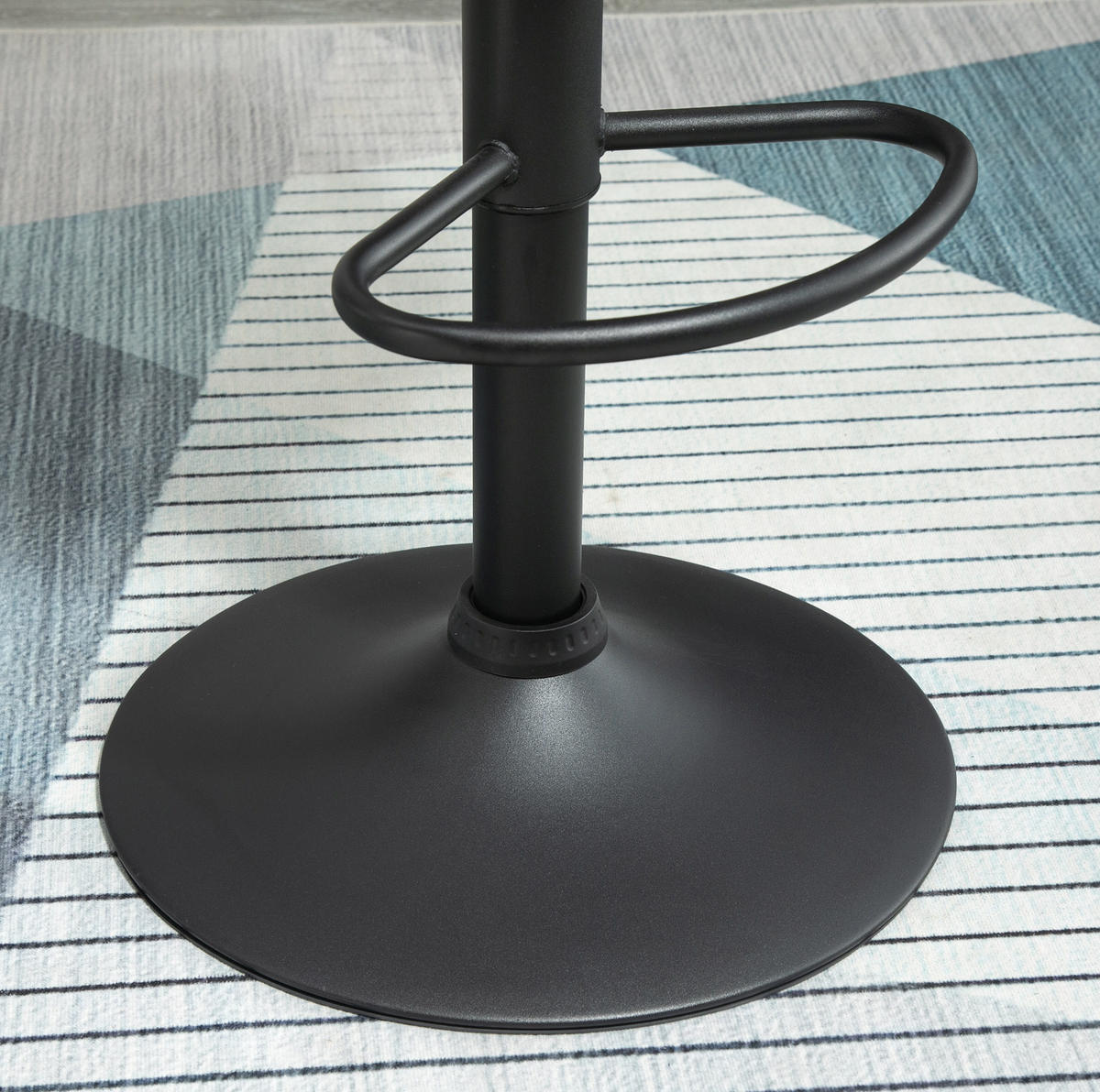 BARHOCKER höhenverstellbar 2er-Set Black Polyester Metall - Schwarz, Metall (48/83/51.5cm) - Meubliv