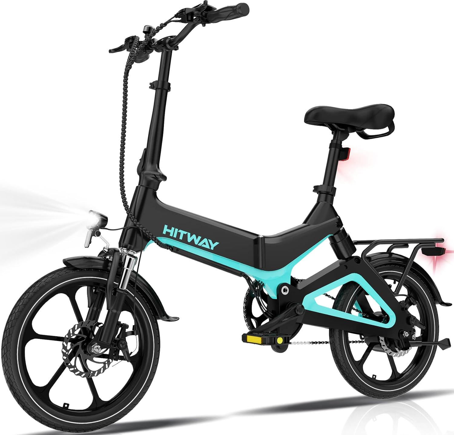 E-BIKE BK2 Reichweite 35–70 km - Schwarz, Metall (64cm) - HITWAY