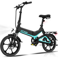 E-BIKE BK2 Reichweite 35–70 km - Schwarz, Metall (64cm) - HITWAY