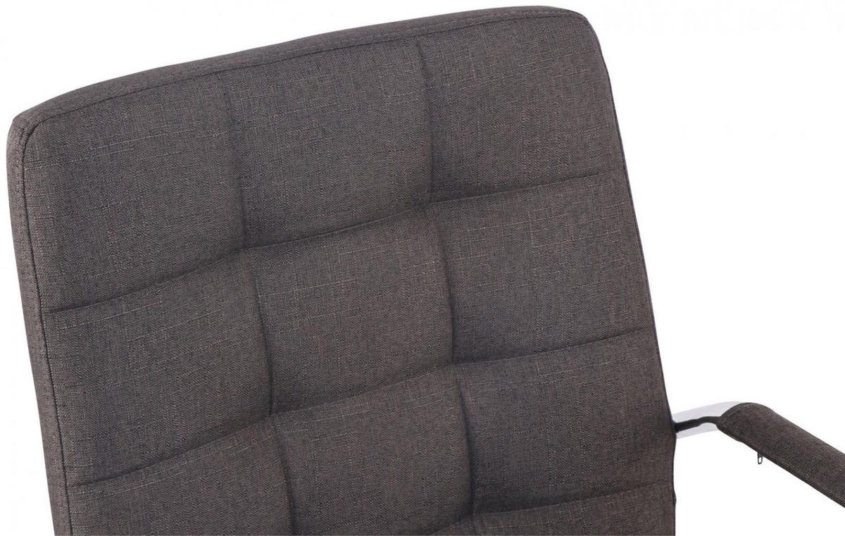 DREHSTUHL Stoff dunkelgrau - Chromfarben/Dunkelgrau, Textil/Metall (58/92/65cm) - CLP