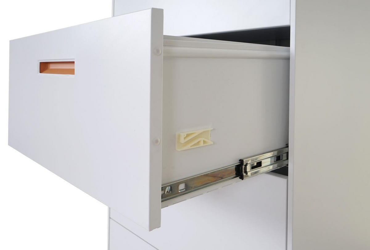 HÄNGEREGISTERSCHRANK HxBxT 132x76x46cm A4 abschließbar Weiß - Weiß, Metall (76/132/46cm) - PROREGAL