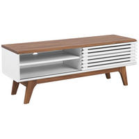 TV-MÖBEL Weiß, DunkelbraunTOLEDO 35/117/44 cm - Weiß, Holzwerkstoff (117/44/35cm) - Beliani