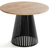 ESSTISCH Naro runder ausziehbarer, Braun 120-200/120/76 cm - Eiche Wotan/Schwarz, Holzwerkstoff/Metall (120/120/76cm) - WFL GROUP