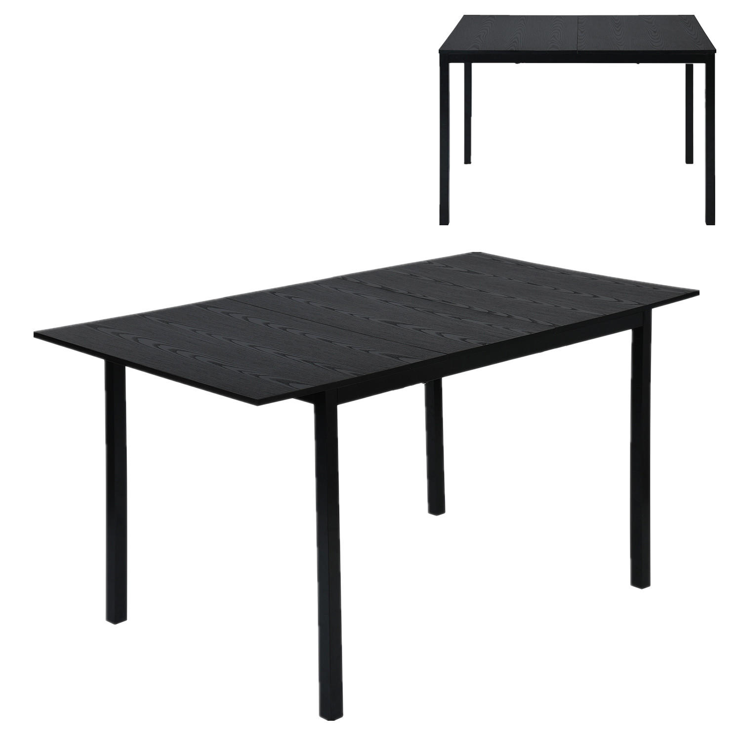 ESSTISCH Composite wood in Schwarz - Schwarz, Holzwerkstoff (160/80/75cm) - Meubles Cosy