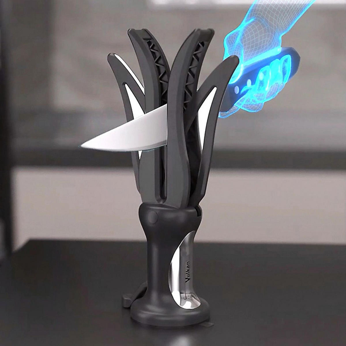 MESSERSCHÄRFER Crown schwarz - Schwarz, Kunststoff - Vulkanus