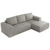 ECKSOFA TRENTINO L Hellgrau Stukture - Rechts - Hellgrau/Schwarz, Textil (164/266cm) - MKS