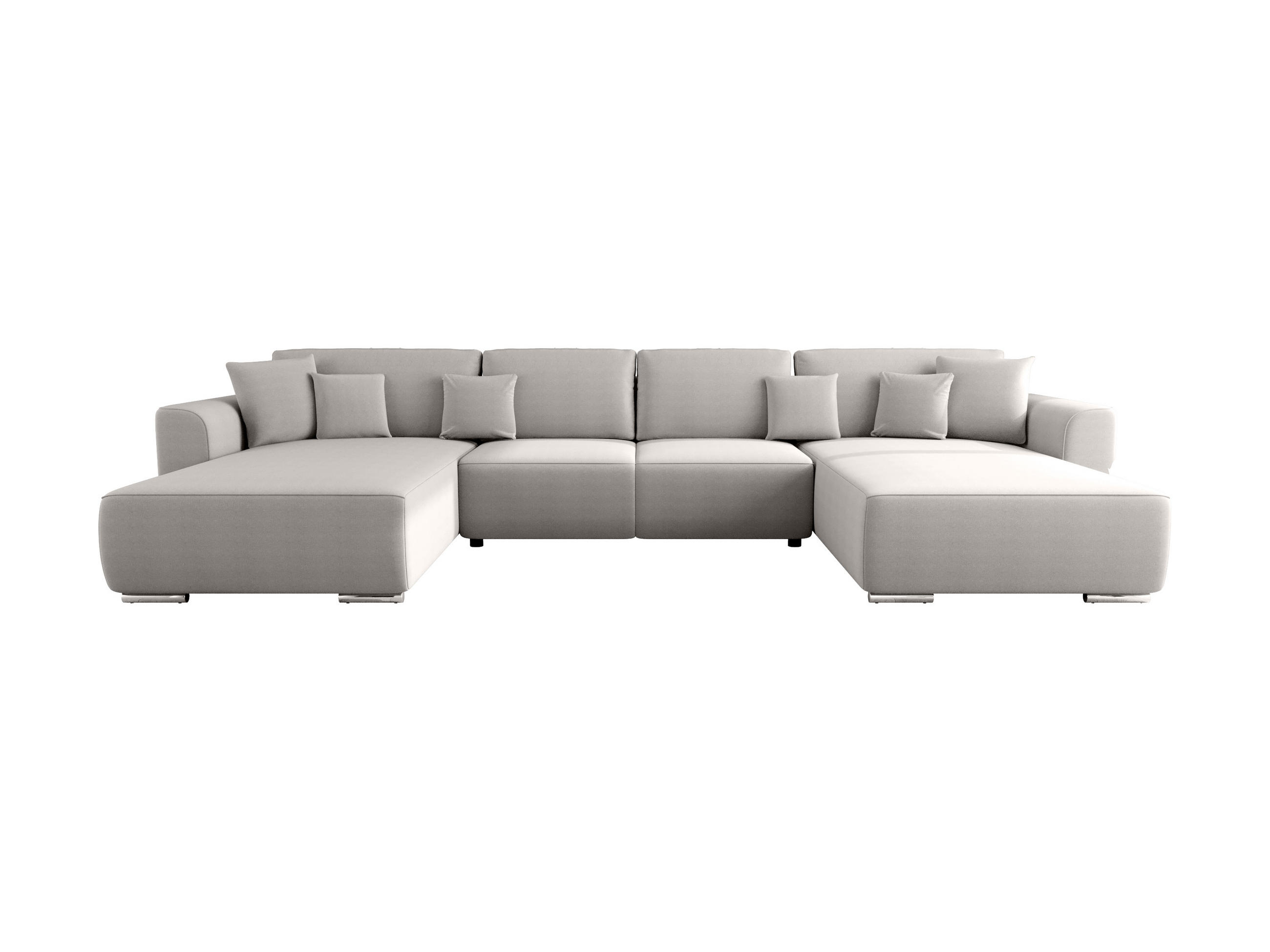 WOHNLANDSCHAFT GUSTO U Como19 mit Schlaffunktion - Hellgrau, Textil (368/85/193cm) - Bedante