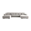 WOHNLANDSCHAFT GUSTO U Como19 mit Schlaffunktion - Hellgrau, Textil (368/85/193cm) - Bedante