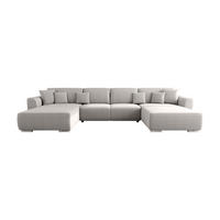 WOHNLANDSCHAFT GUSTO U Como19 mit Schlaffunktion - Hellgrau, Textil (368/85/193cm) - Bedante