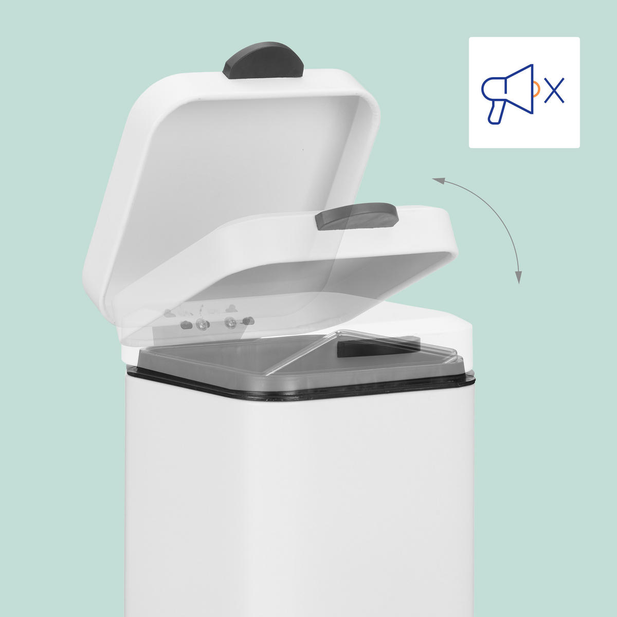 KOSMETIKEIMER - Weiß, Kunststoff/Metall (16/24/22cm) - Relaxdays