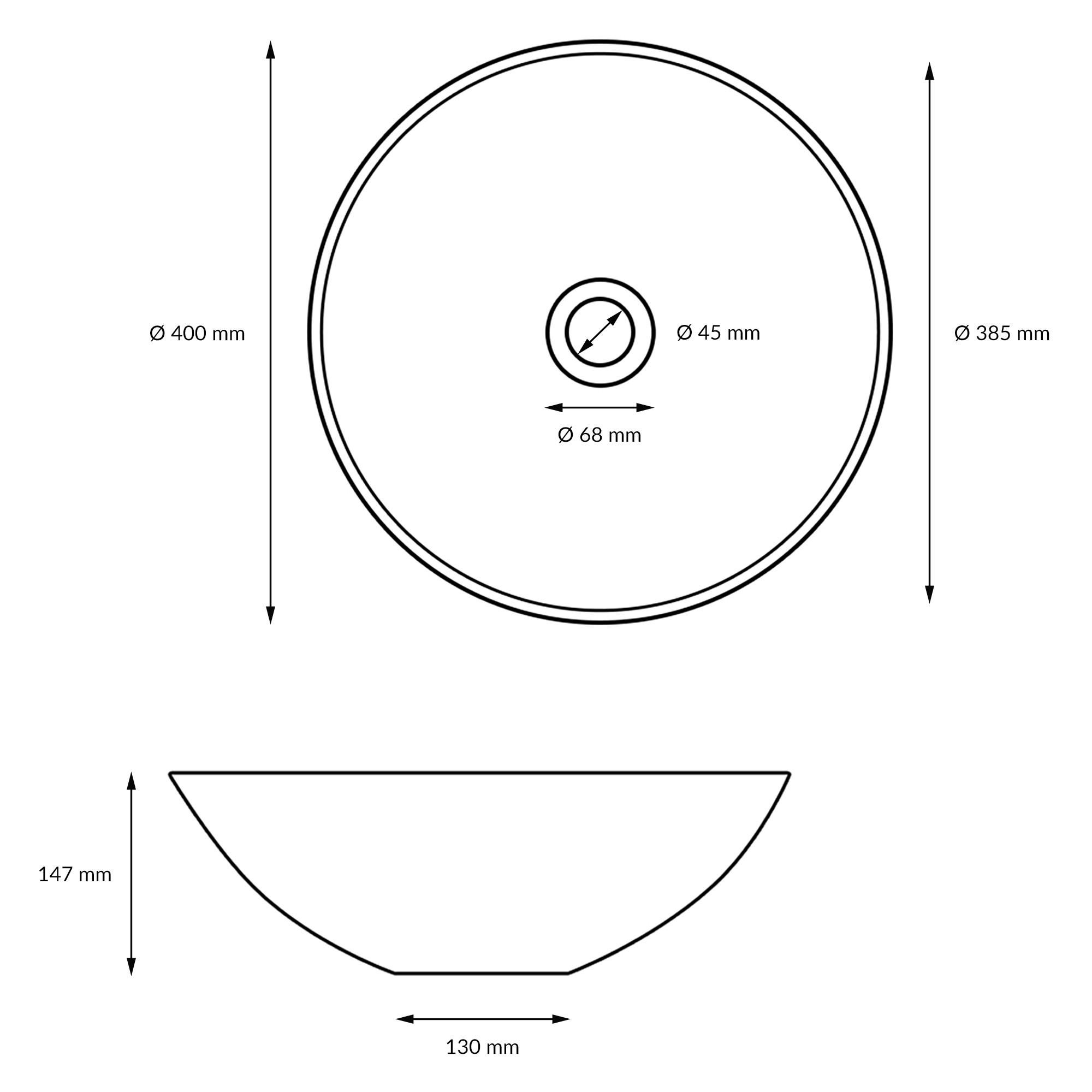 Thumbnail - LuxeBath Waschbecken, Weiß, Keramik, 40x14.7x40 cm, Badezimmer, Waschbecken & Armaturen, Badarmaturen