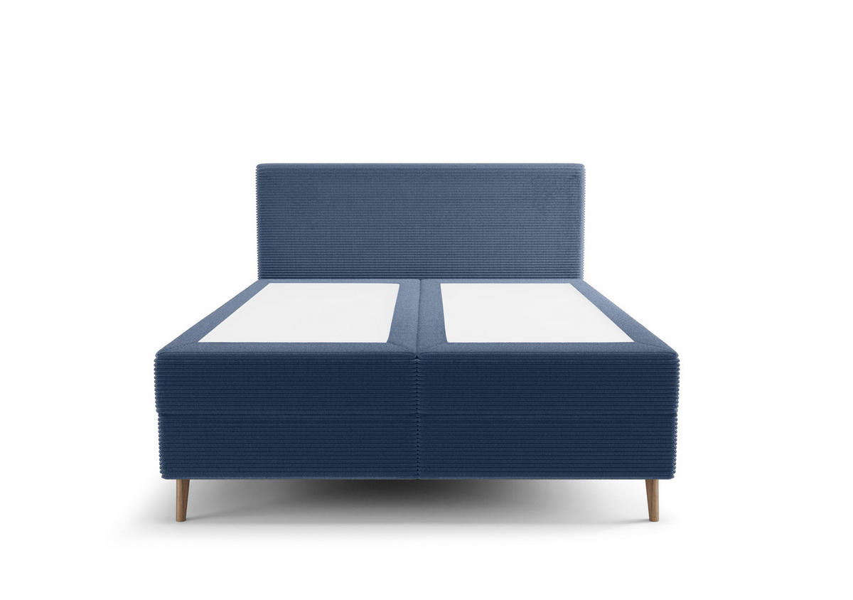 BOXBETT NARA mit Matratze H3, Bonell und Topper 140x200 POSO 05 - Dunkelblau, Textil (140/200cm) - Bedante