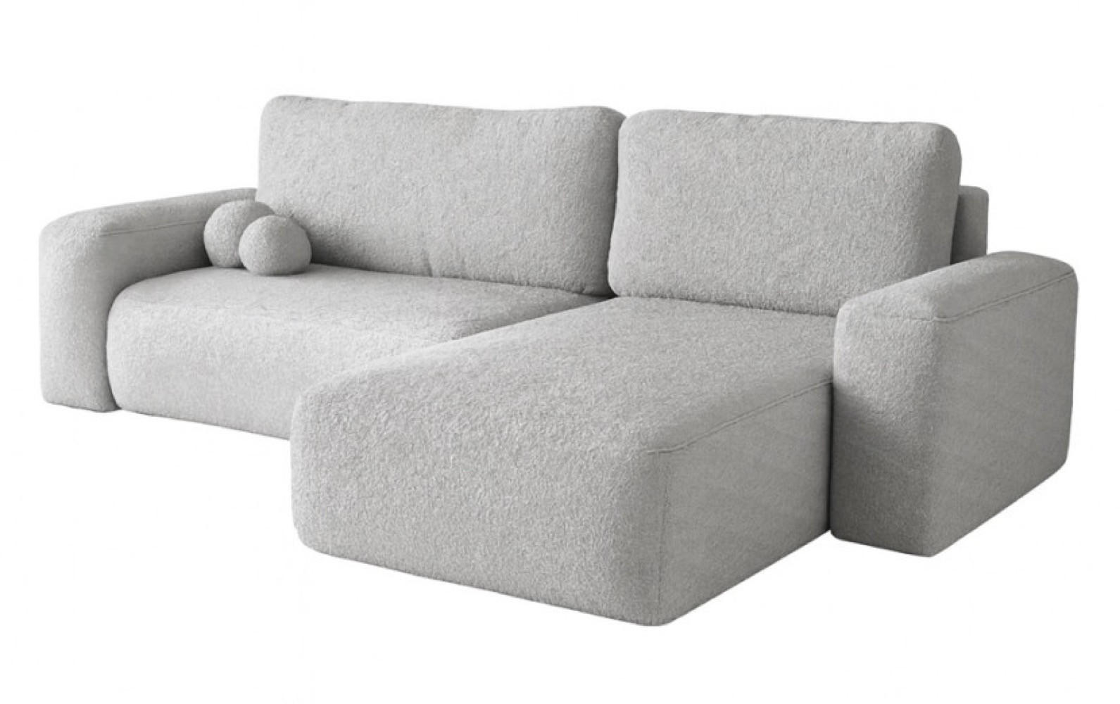 ECKSOFA Hellgrau ILO Mit Schlaffunktion Und Bettkasten - Grau, Textil (282/177cm) - Sepro Meble