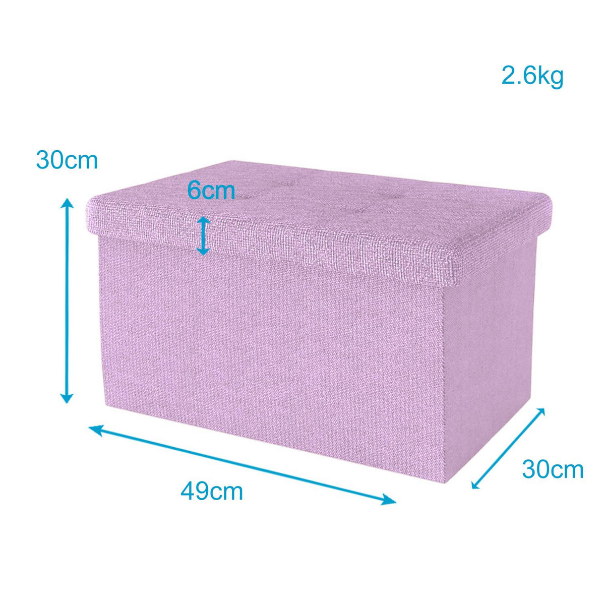 SITZBOX Faltbar mit Stauraum 49/30/30 cm (Rosa) - Rosa, Textil (30/30/49cm) - Intirilife