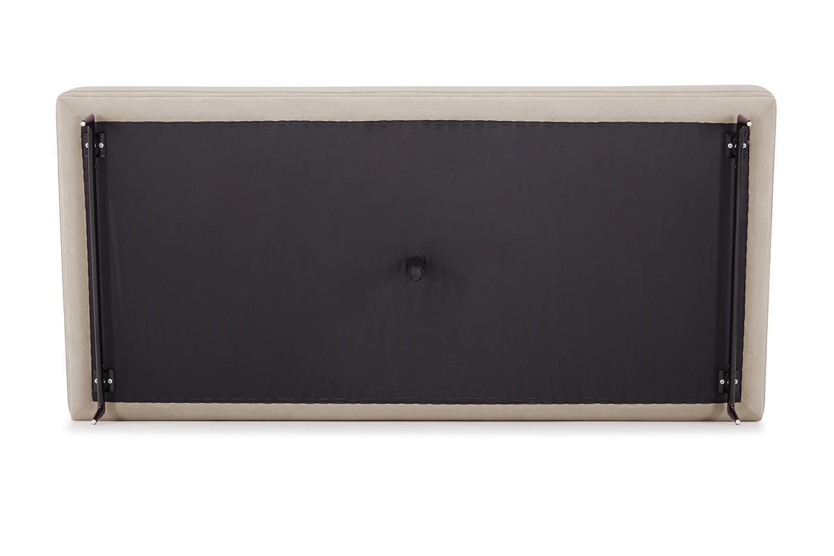 ECKSOFA CANE Cremeweiß Webstoff - Creme/Schwarz, Textil/Metall (310/210cm) - KAWOLA