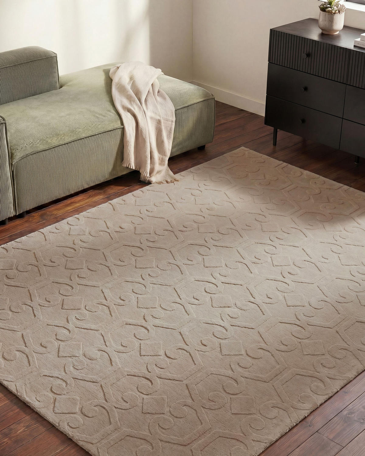 KOBEREC Béžový 160/230 cm Gannett - béžová, textil (160/230cm) - Beliani