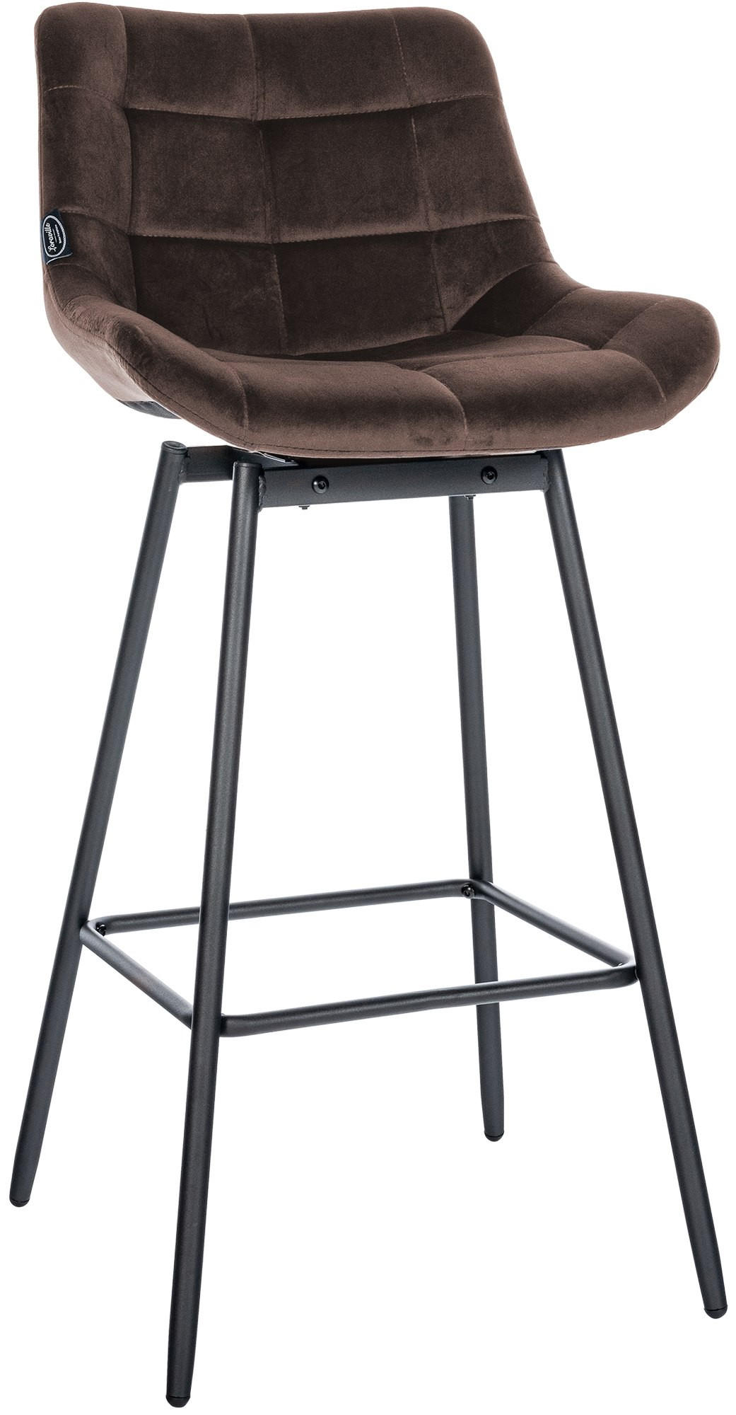 BARHOCKER Samt braun - Schwarz/Braun, Textil/Metall (49/105/56cm) - CLP