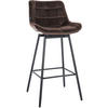 BARHOCKER Samt braun - Schwarz/Braun, Textil/Metall (49/105/56cm) - CLP