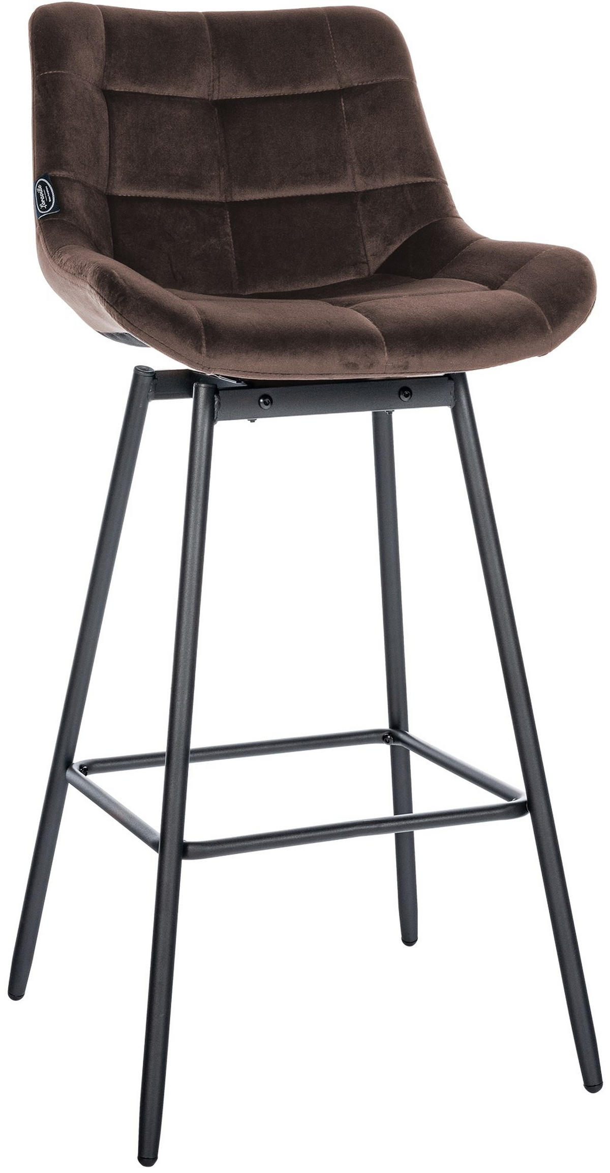 BARHOCKER Samt braun - Schwarz/Braun, Textil/Metall (49/105/56cm) - CLP