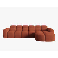 ECKSOFA rechts Lisa aus strukturiertem Stoff koralle 4 Sitzplätze - Koralle, Textil (170/310cm) - Micadoni