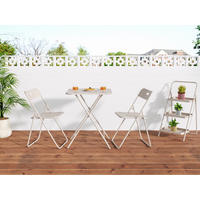 BISTROSET 3 teilig klappbar Metall beige - Beige, Metall - LEBENLANG