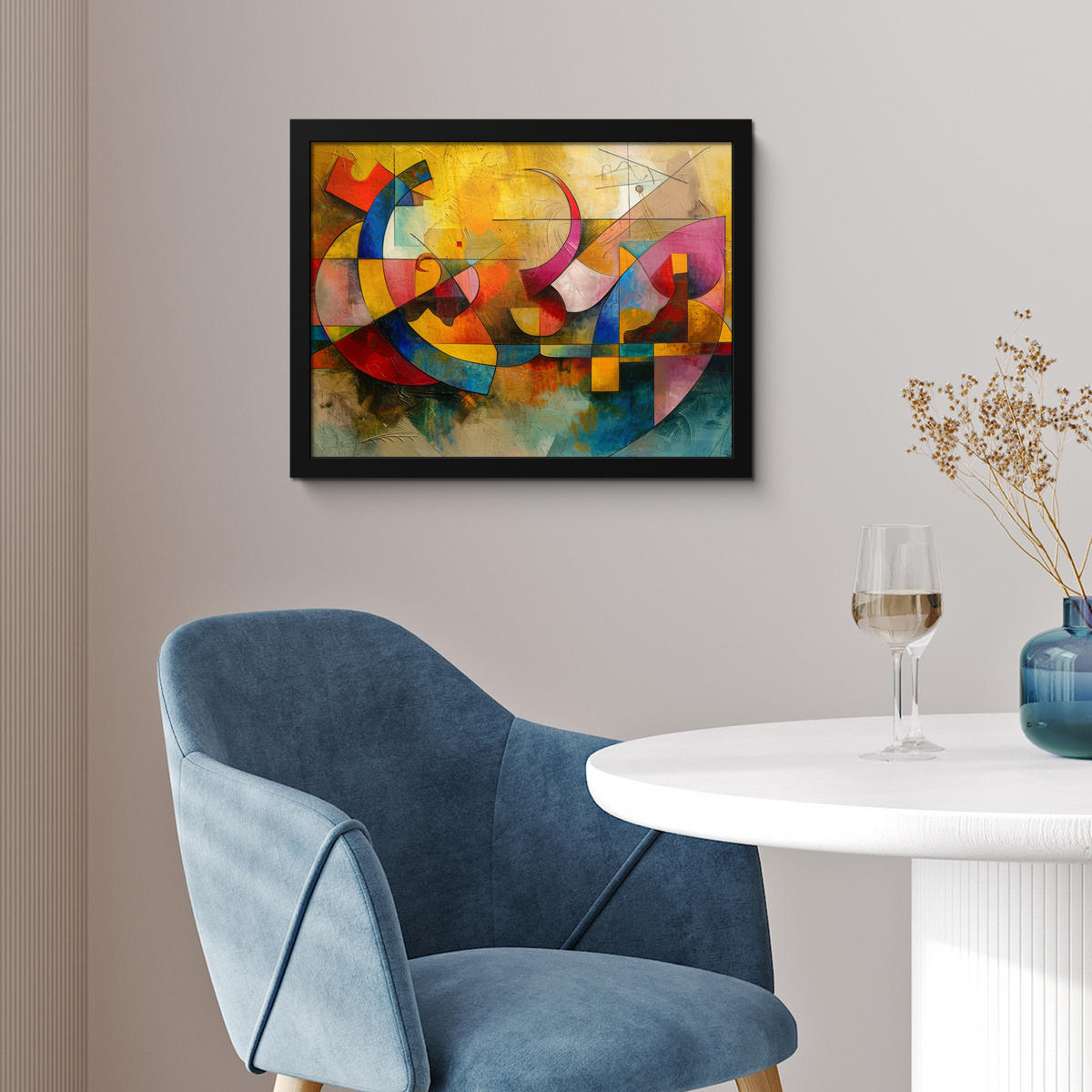 POSTER MIT RAHMEN Kunst - Abstrakt - Modern 40x30 cm - Gelb, Papier (40/30cm) - MuchoWow