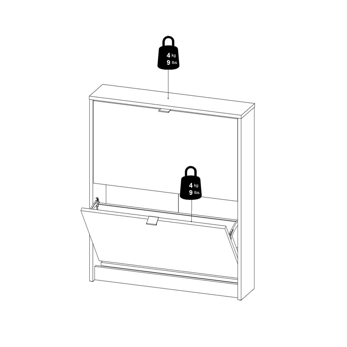 SCHUHSCHRANK Schwarz 16.55/70.3/85.2 cm - Schwarz, Holzwerkstoff (70.3/85.2/16.55cm) - DMORA