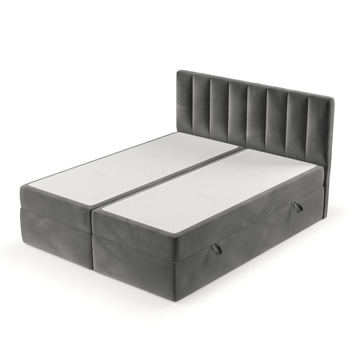 BOXBETT Bari 160/200 cm Grau im Kronos Stoff - Grau, Holz/Holzwerkstoff (160/200cm) - AltaBeds