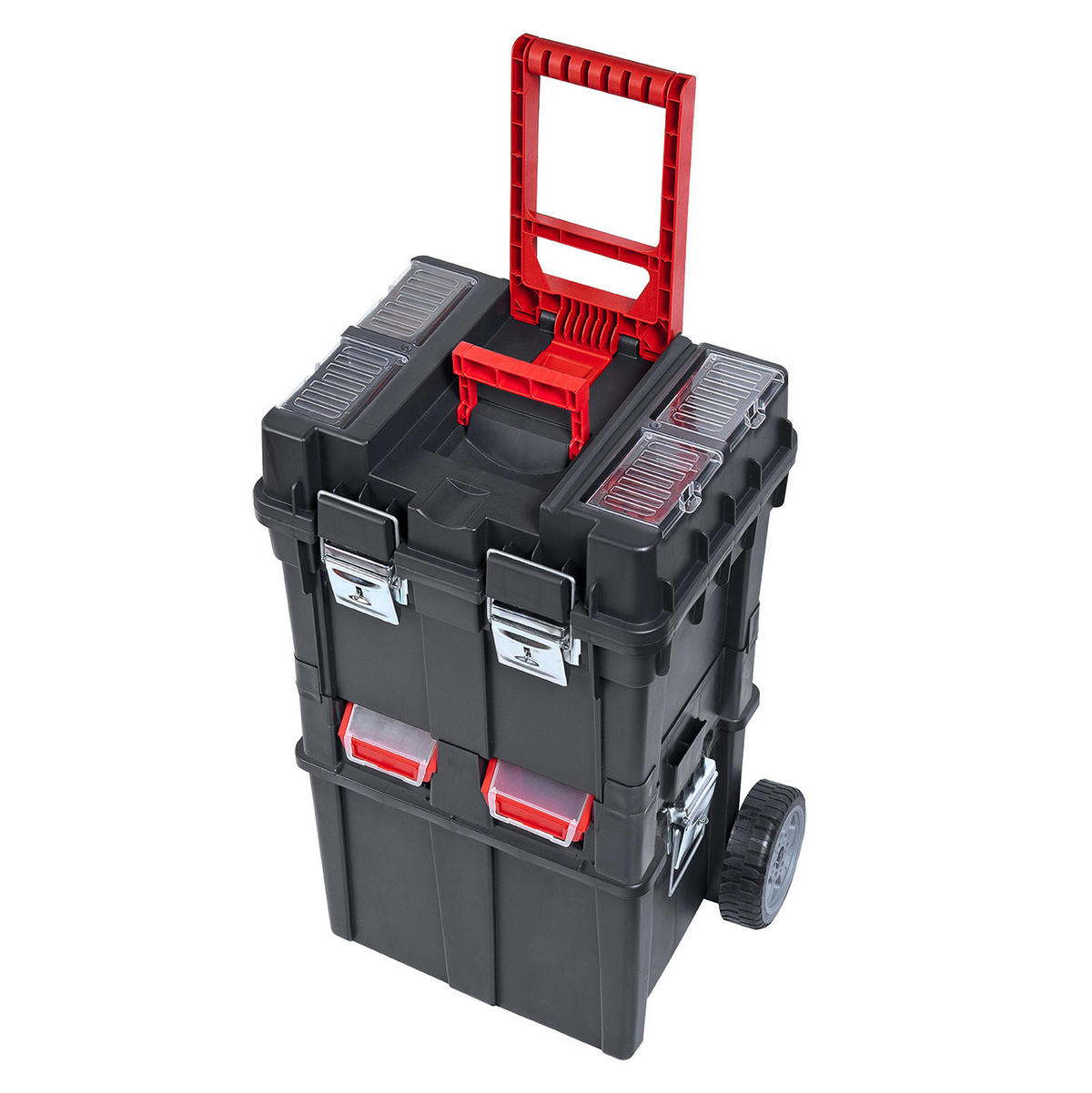 WERKZEUGKOFFER-TROLLEY Plus auf Rollen 71,2x49,5x35cm Polypropylen Schwarz/Rot - Schwarz, Kunststoff (50/71/35cm) - PROREGAL