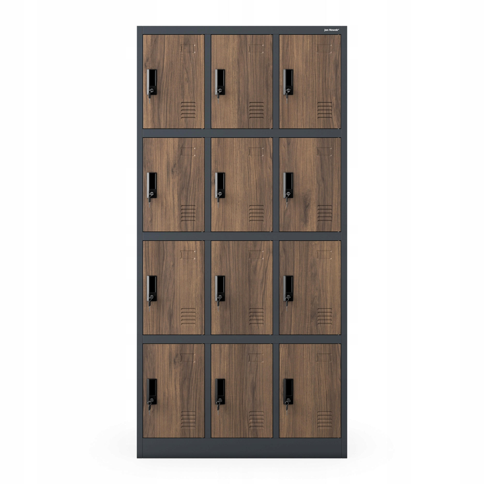 SCHLIESSFACHSCHRANK Marcin - Braun, Metall (90/185/40cm) - Jan Nowak