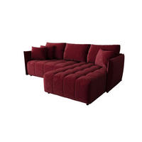 ECKSOFA CHICAGO rechts rot Velours Monolith 59 - Schlaffunktion, Bettkasten - Rot, Textil (245/184cm) - Cornero