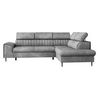 ECKSOFA Kadurin, Seite: Rechts - Greige/Schwarz, Holz/Kunststoff (276/206cm) - MIRJAN24