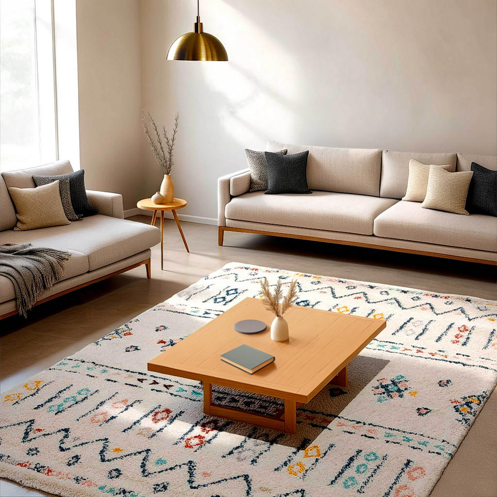 Thumbnail - Oviala Teppich,, Beige, Kunststoff, Rechteckig, 120x170 cm, Teppiche & Böden, Teppiche