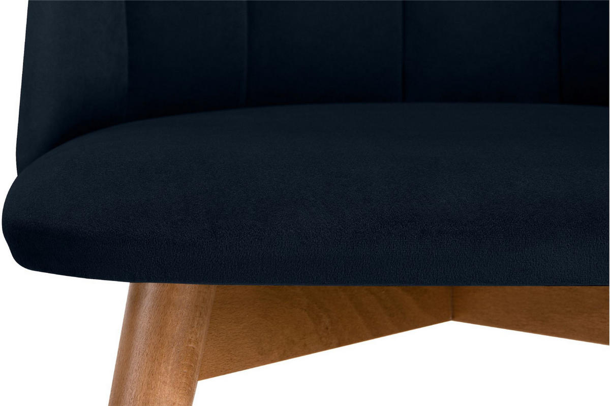 ESSZIMMERSTÜHLE BAKERI (2er-Set), marineblau / eiche hell - Blau/Eichefarben, Holz/Buchenholz (48/86/44cm) - KONSIMO®