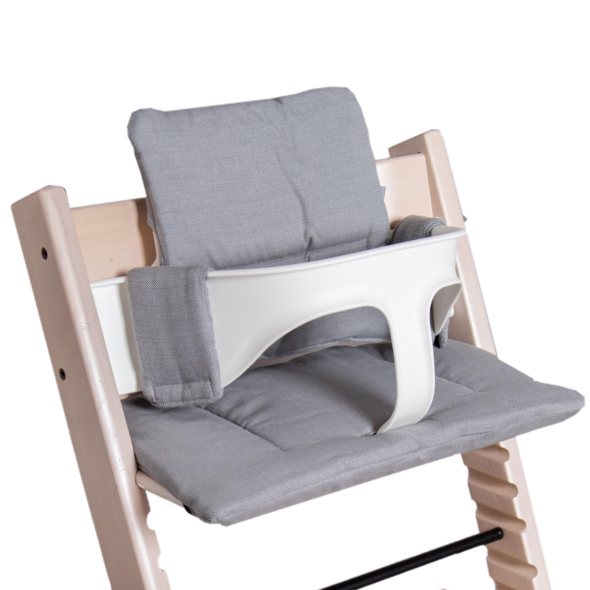 KINDERSTUHLPOLSTER Hochstuhl Sitzkissen Set für Stokke Tripp Trapp - Grau, Textil (27/7/38cm) - Hoppediz